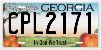 GA license plate CPL2171