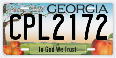 GA license plate CPL2172
