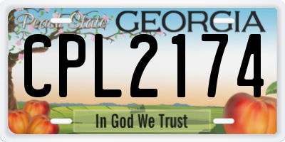 GA license plate CPL2174