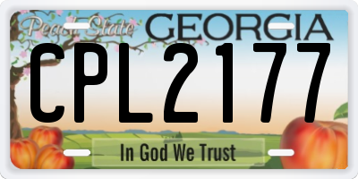 GA license plate CPL2177