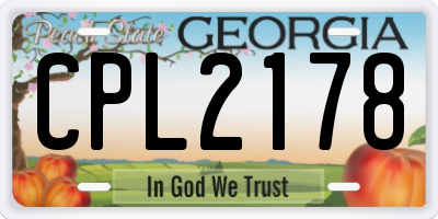 GA license plate CPL2178