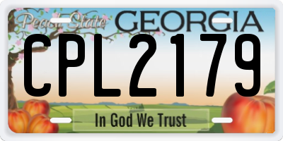 GA license plate CPL2179