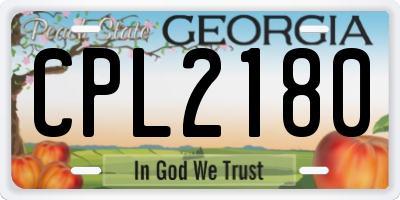 GA license plate CPL2180
