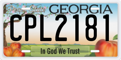 GA license plate CPL2181