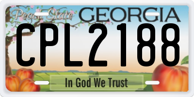 GA license plate CPL2188