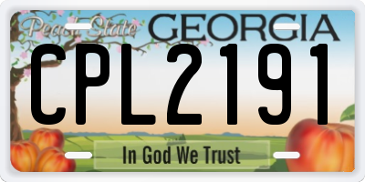 GA license plate CPL2191