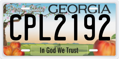 GA license plate CPL2192
