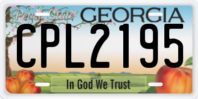 GA license plate CPL2195