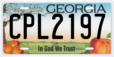 GA license plate CPL2197