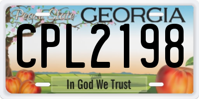 GA license plate CPL2198