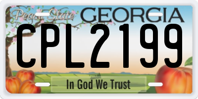GA license plate CPL2199