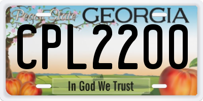 GA license plate CPL2200