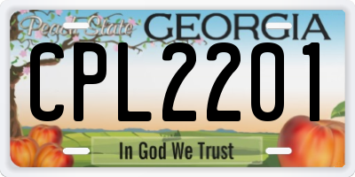 GA license plate CPL2201