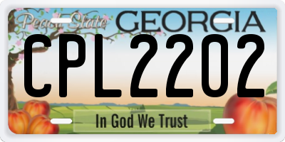 GA license plate CPL2202