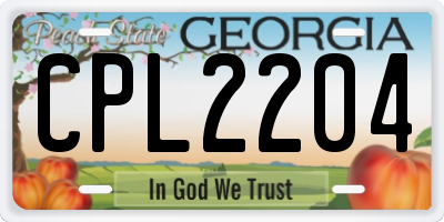 GA license plate CPL2204