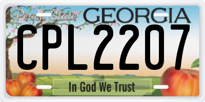 GA license plate CPL2207