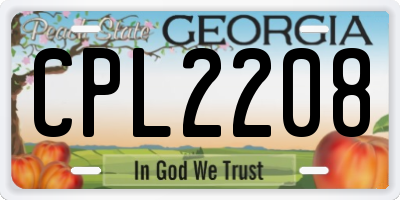 GA license plate CPL2208