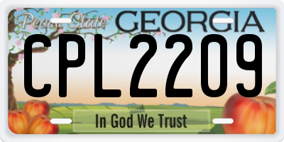 GA license plate CPL2209