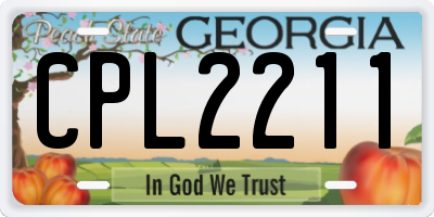 GA license plate CPL2211