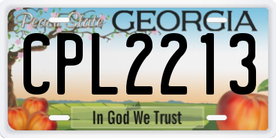 GA license plate CPL2213