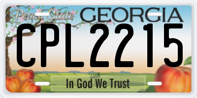 GA license plate CPL2215