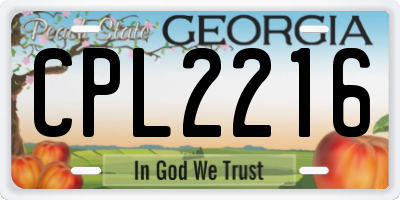 GA license plate CPL2216