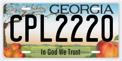 GA license plate CPL2220