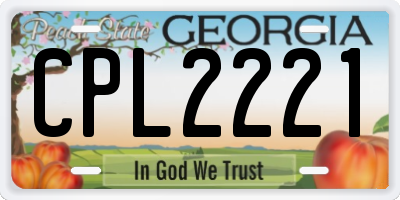 GA license plate CPL2221