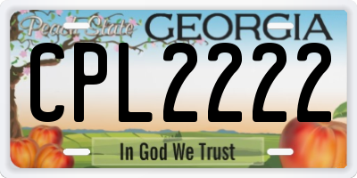 GA license plate CPL2222