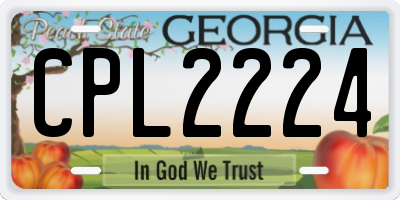 GA license plate CPL2224