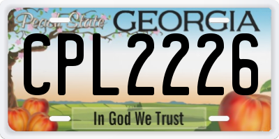 GA license plate CPL2226