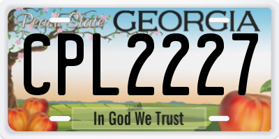 GA license plate CPL2227