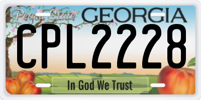 GA license plate CPL2228