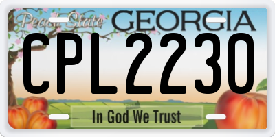 GA license plate CPL2230