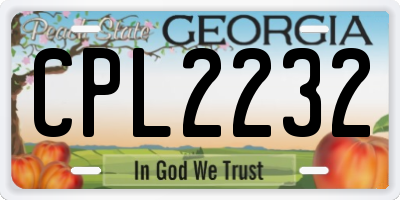 GA license plate CPL2232