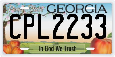 GA license plate CPL2233