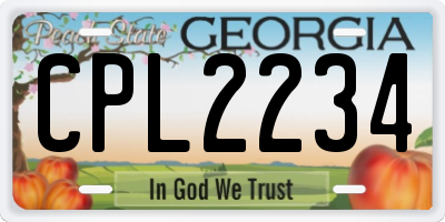 GA license plate CPL2234