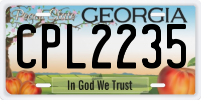 GA license plate CPL2235