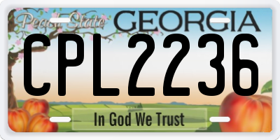 GA license plate CPL2236
