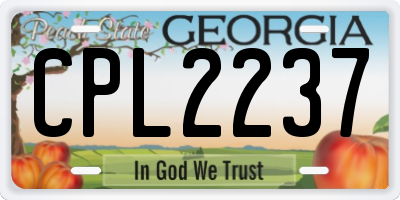 GA license plate CPL2237