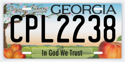 GA license plate CPL2238