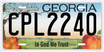 GA license plate CPL2240