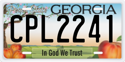 GA license plate CPL2241