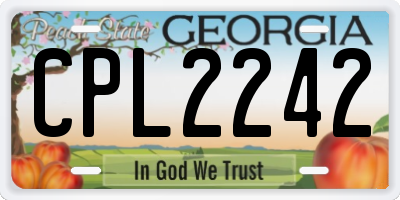 GA license plate CPL2242