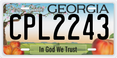 GA license plate CPL2243