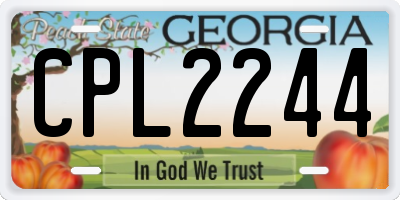 GA license plate CPL2244