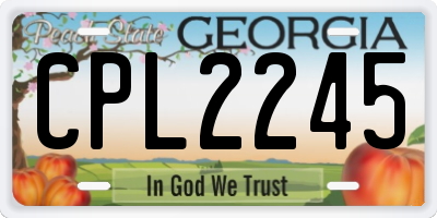 GA license plate CPL2245
