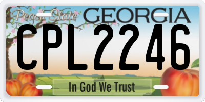 GA license plate CPL2246