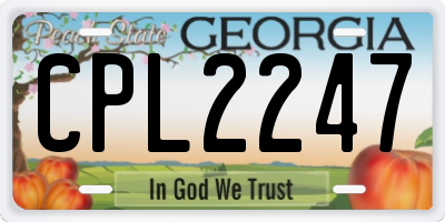 GA license plate CPL2247