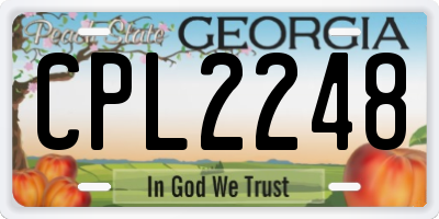 GA license plate CPL2248